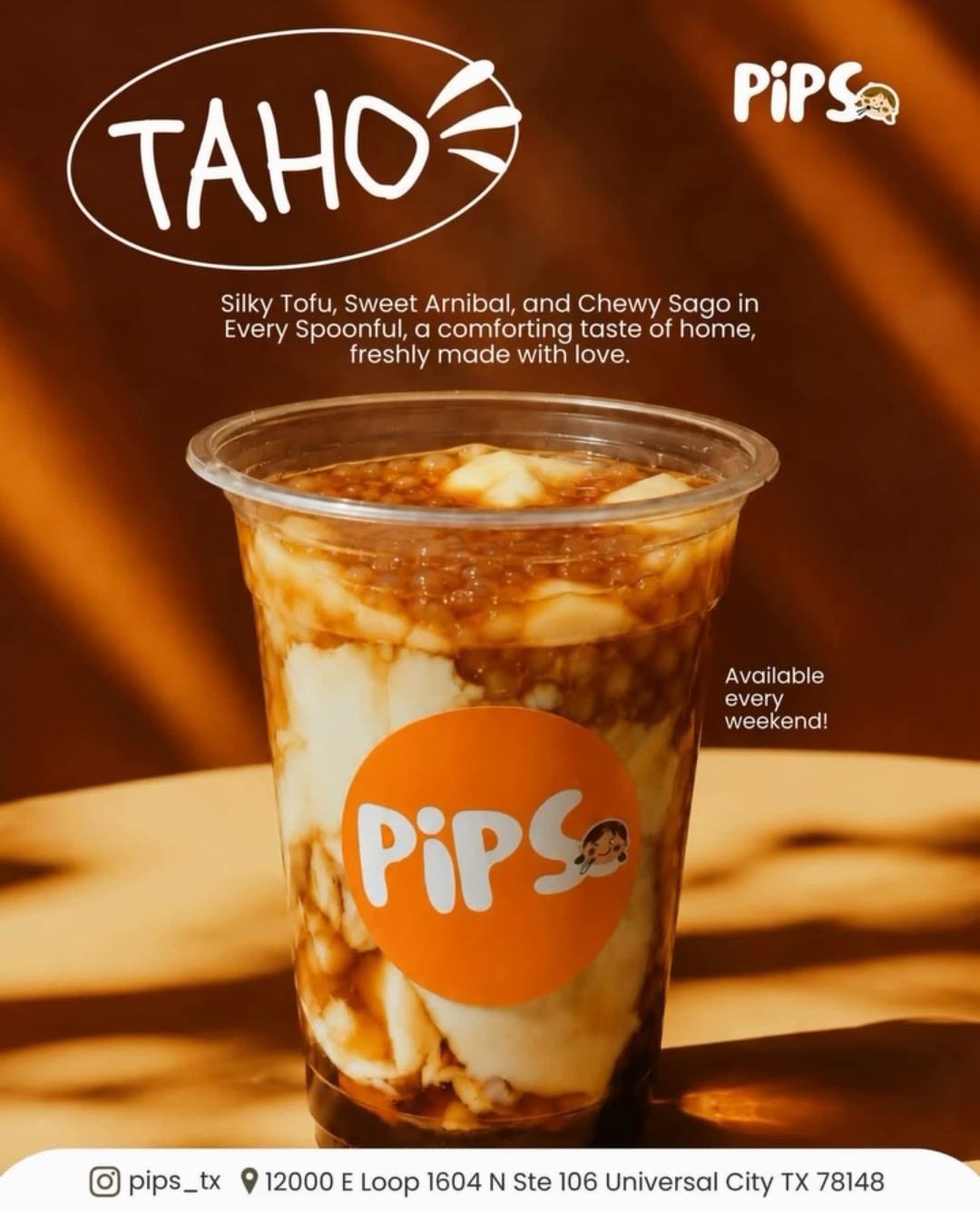 Taho weekend special from Pips Filipino Market & Treats