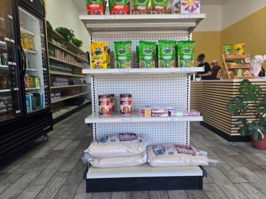 Filipino snack endcap with chips and chicharon at Pips
